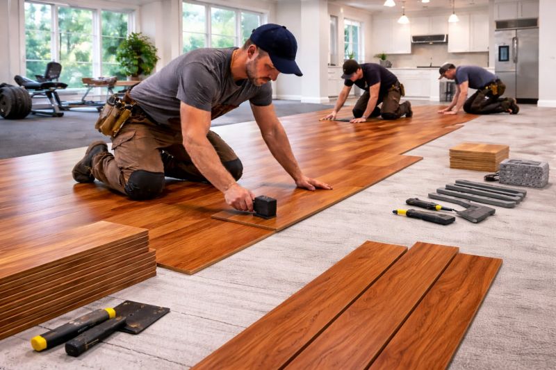 Cherry Floor Installation in Pontiac, MI