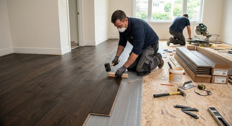 Dark Wood Floor Installation in Plymouth, MI